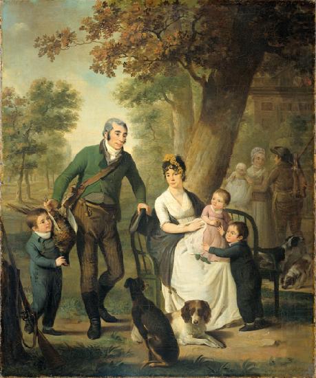 Adriaan de Lelie Jonkheer Gijsbert Carel Rutger Reinier van Brienen van Ramerus (1771-1821) with his wife and their four eldest children. china oil painting image